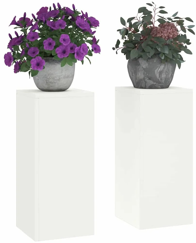 Conjunto de 2 Suportes de Plantas ao Ar Livre em branco, 24x24x55 cm,