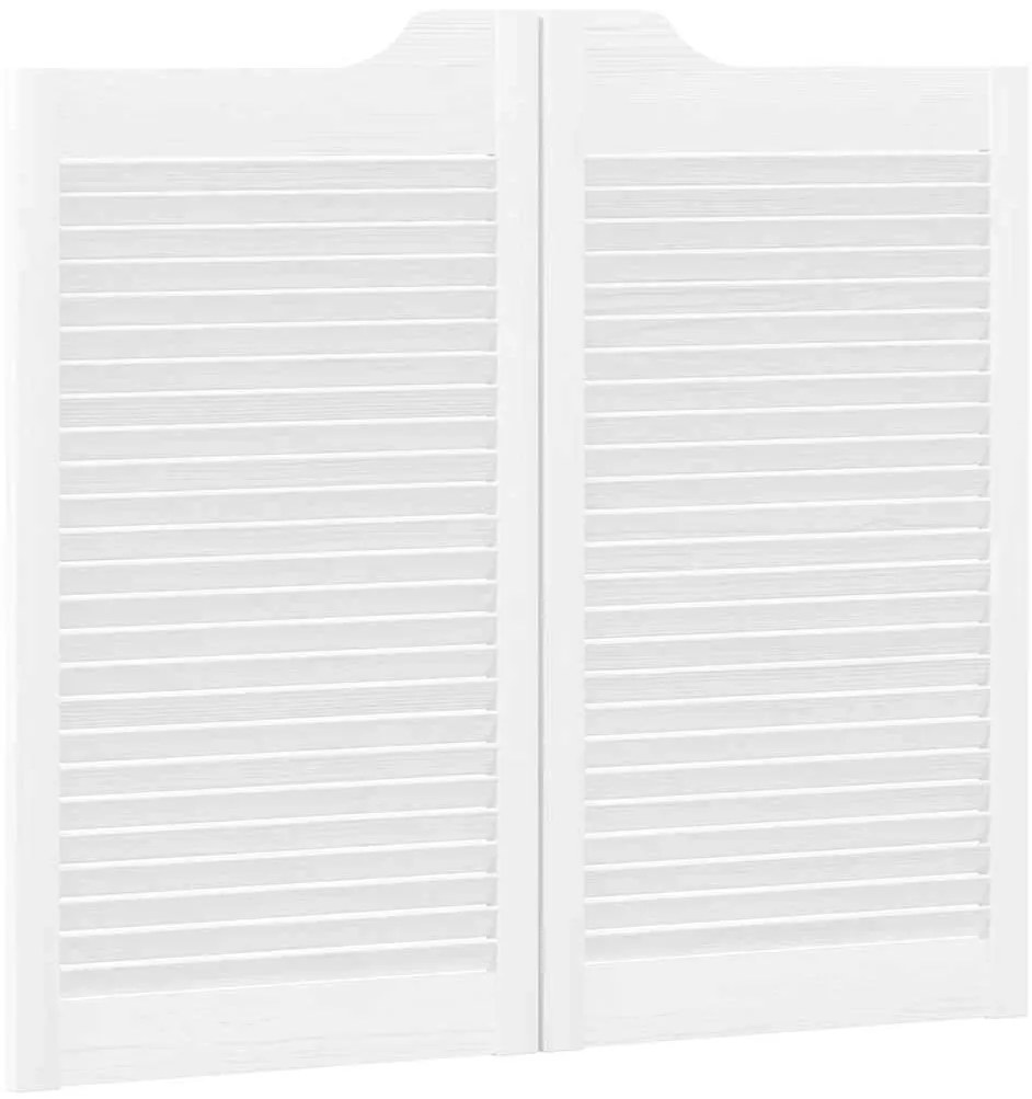 Portas de batente design de persiana 1-Par 90x100 cm branco