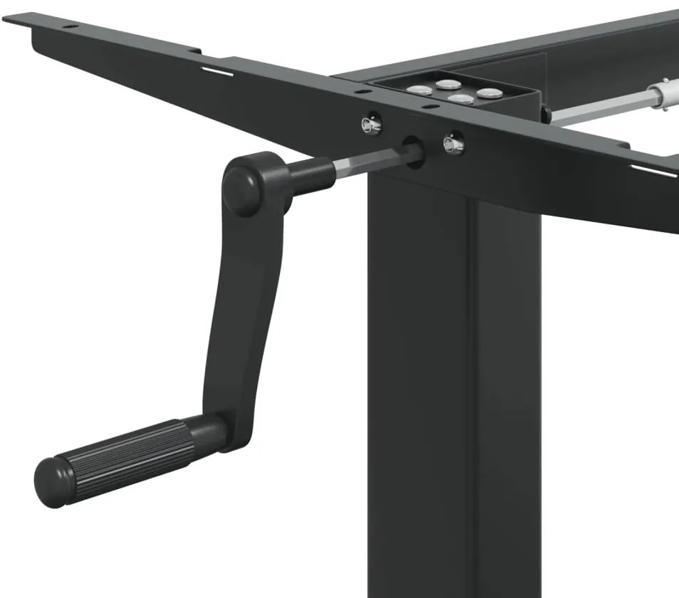 Estrutura de secretária de pé (94-135)x60x(70-114)cm aço preto