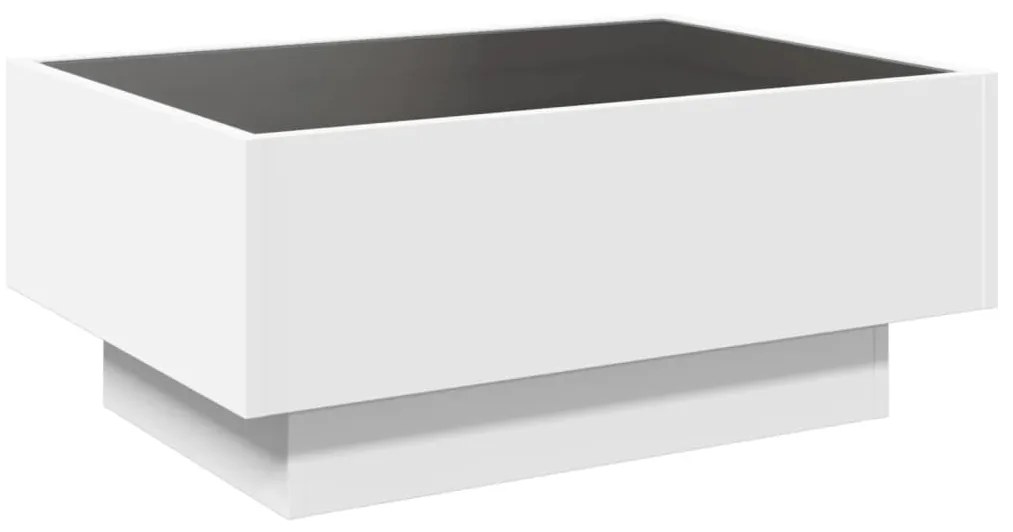 Mesa de centro c/ LEDs 70x50x30 cm derivados de madeira branco