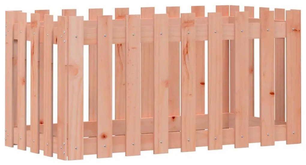 Canteiro elevado c/ design de cerca 100x50x50cm madeira douglas