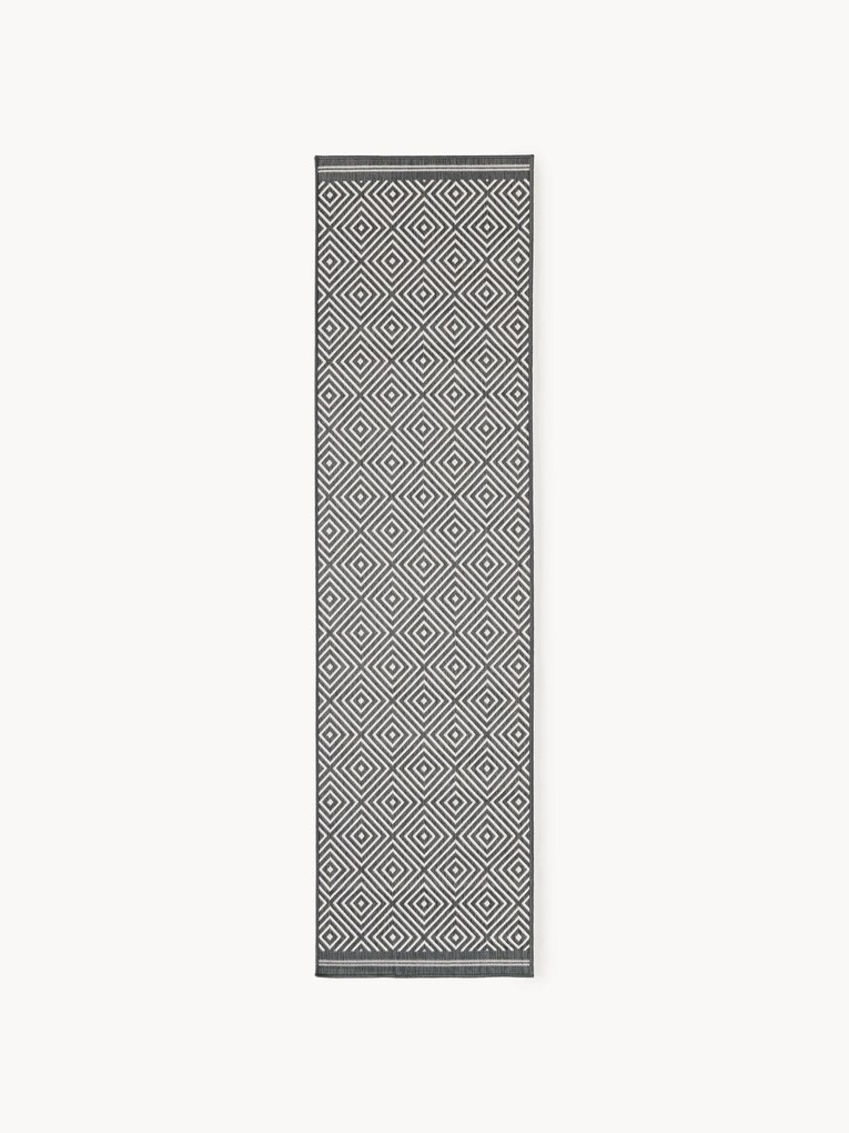 Passadeira para interior e exterior com padrão de diamante Reddy