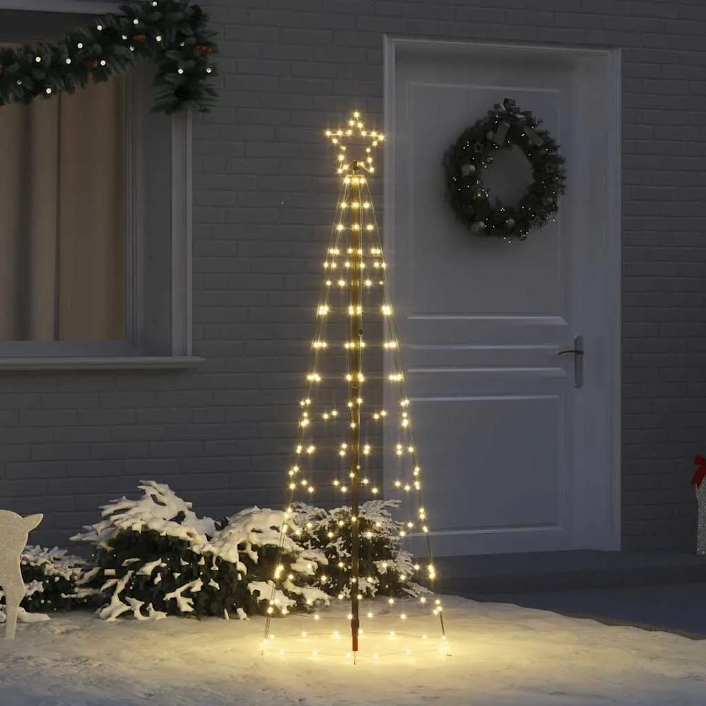 vidaXL Árvore de Natal LED com Estacas para o Solo Ouro 250 cm Ferro