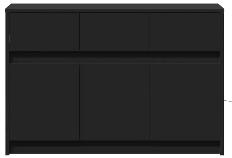 Móvel de TV com luzes LED derivados de madeira preto