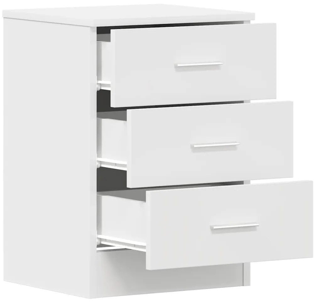 Mesas de cabeceira 2 pcs derivados de madeira branco