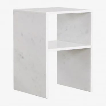 Pack De 2 Mesas De Cabeceira 35x35 Cm Em Mármore Gabrielle Mármore Branco Banswara - Sklum