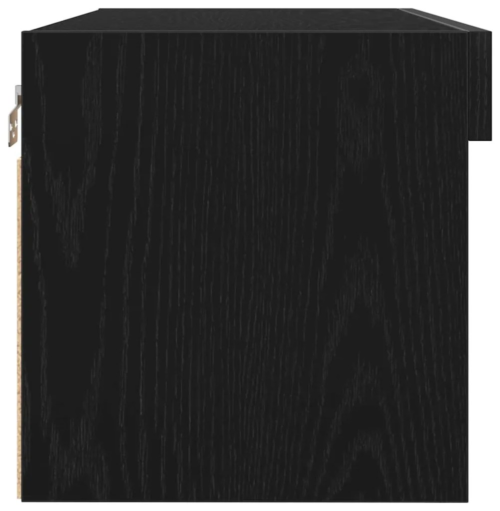 Armário de TV vidaXL com luzes LED Carvalho Preto 80x30x30 cm