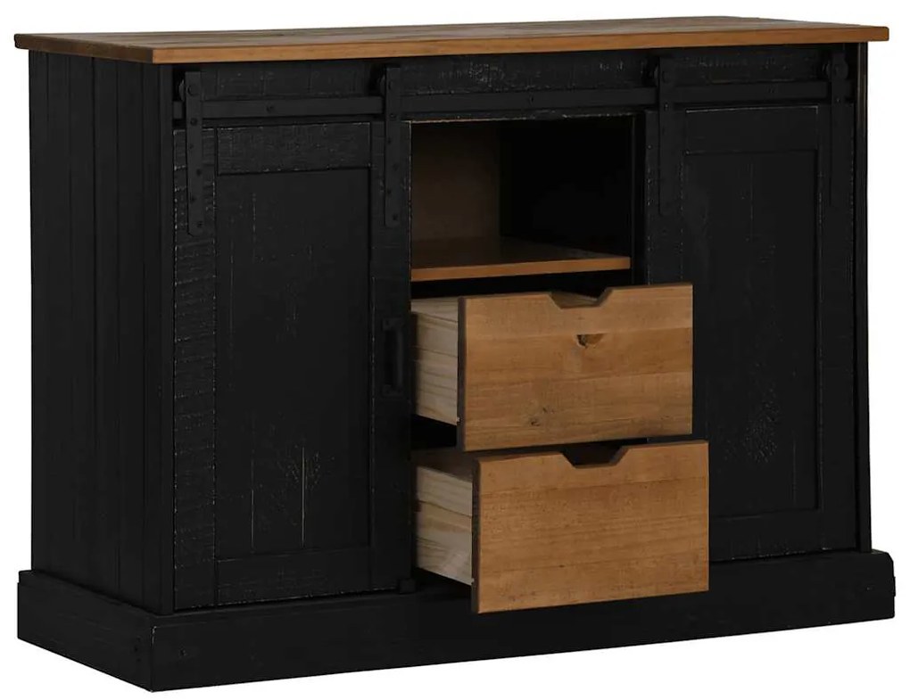 Aparador HALDEN 2 portas de correr 112x40x80 cm Madeira maciça
