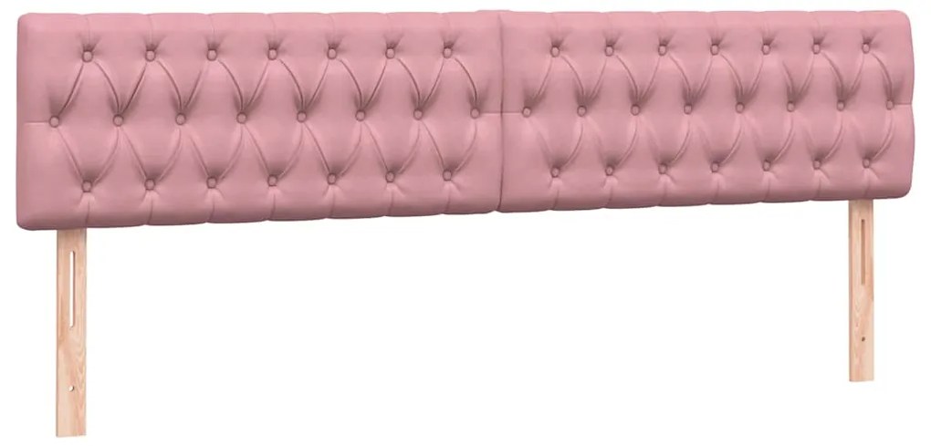 Cama com molas/colchões 180x220 cm veludo rosa