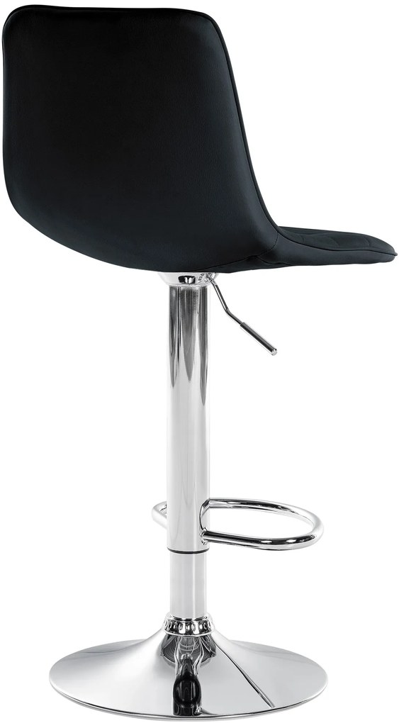 Banco de bar Lex em couro sintético e com estrutura cromada 45 x 89-110 x 46 cm Preto
