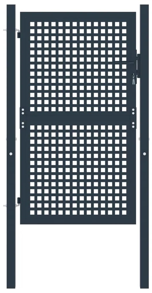 vidaXL Portão de cerca Antracite 102x200 cm Aço