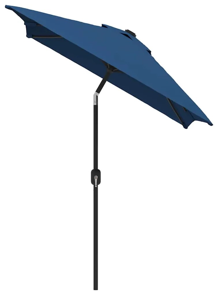 Guarda-sol de exterior c/ poste de metal 300x200 cm azul ciano