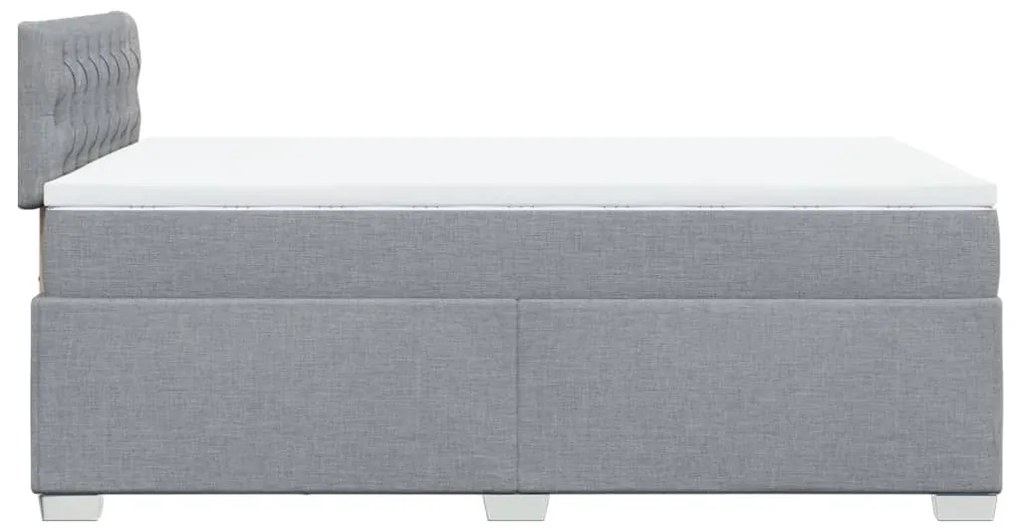 Cama com molas/colchão 120x200 cm tecido cinza-claro
