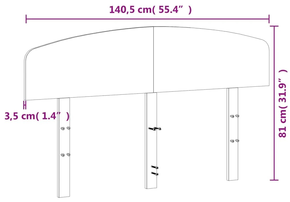 Cabeceira 135 cm madeira de pinho maciça branco