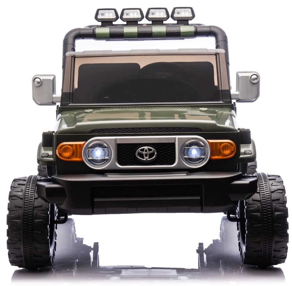 Carro elétrico para crianças Toyota FJ Cruiser XXL 24V 4x4, licença oficial (dois lugares), bateria de lítio portátil, chassis alto, suspensão traseir