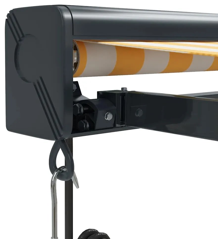 Toldo retrátil 3,5x2,5 m tecido e alumínio amarelo e branco