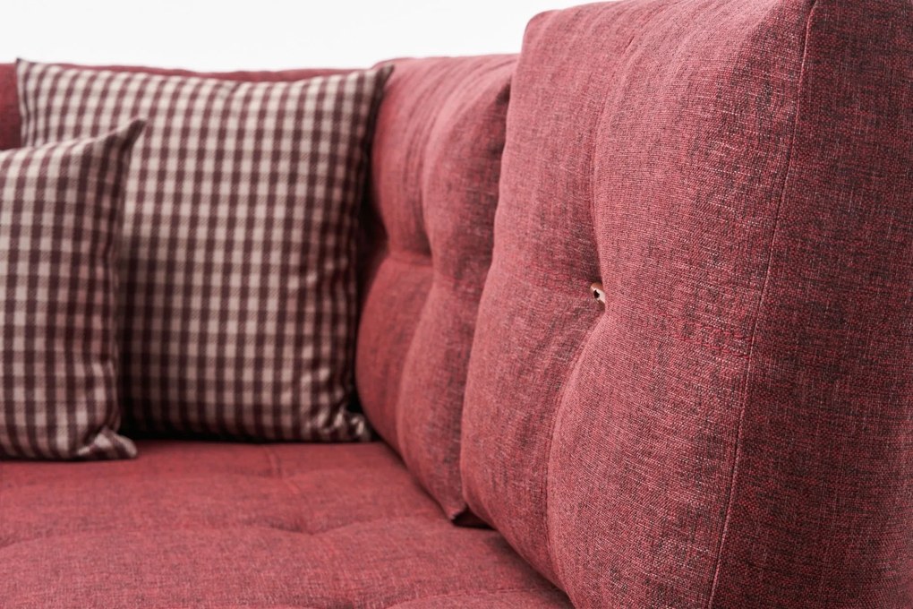 Sofá-cama de Canto Manama – Vermelho Claret – 280 x 85 x 206 cm
