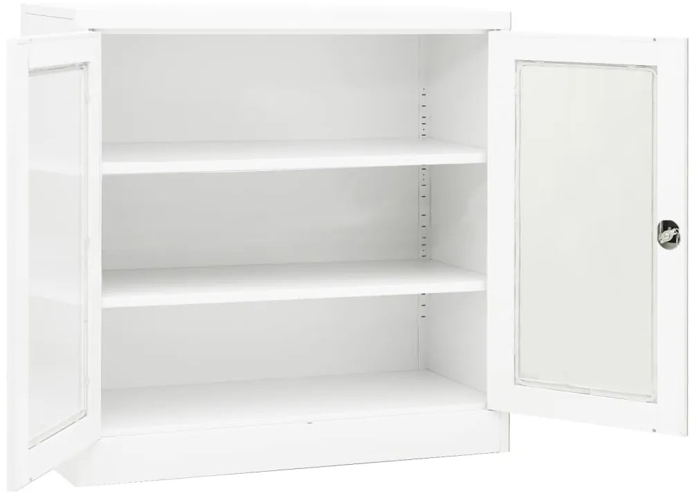 Armário de escritório 90x40x90 cm aço branco