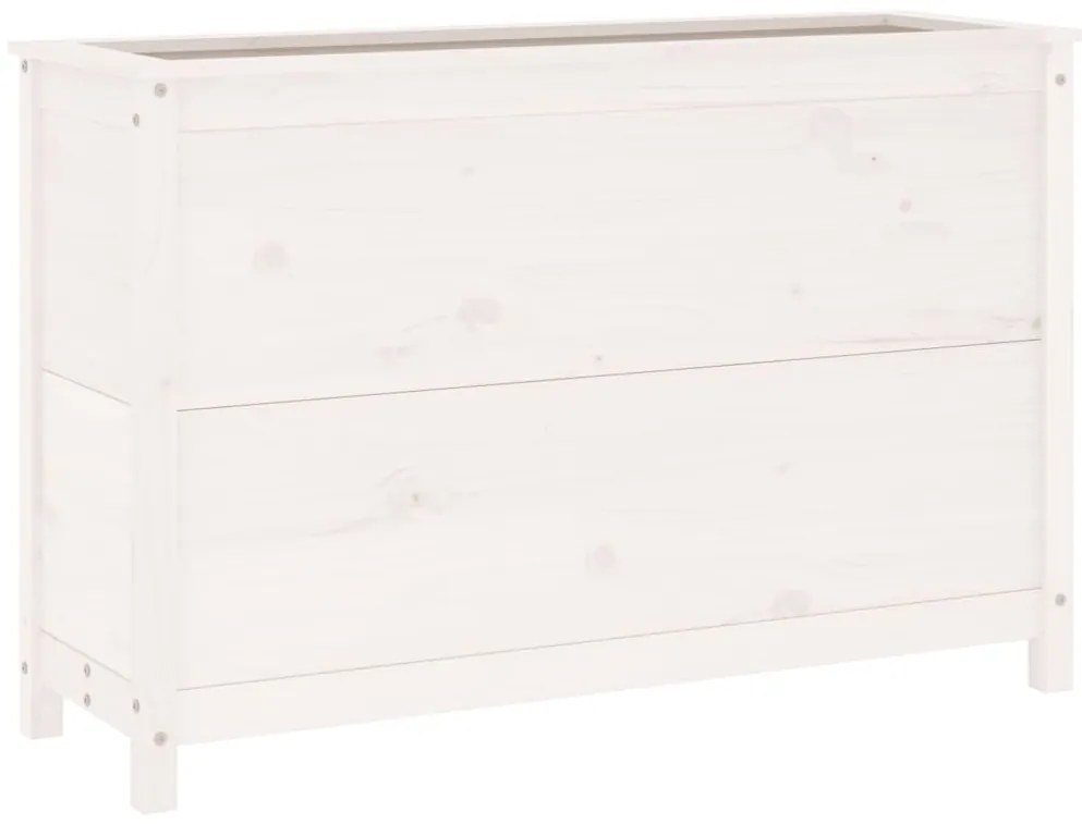 Canteiro elevado de jardim 119,5x40x78 cm pinho maciço branco
