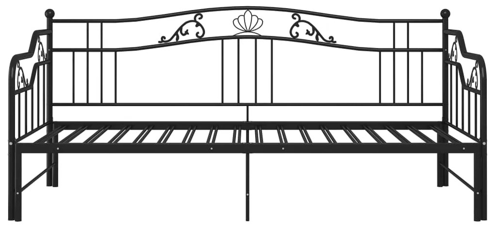 Estrutura sofá-cama de puxar 90x200 cm metal preto