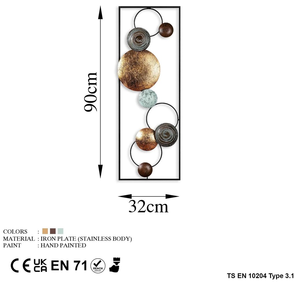Acessório Decorativo de Parede Textured – Multicolor – 32x90x4 cm