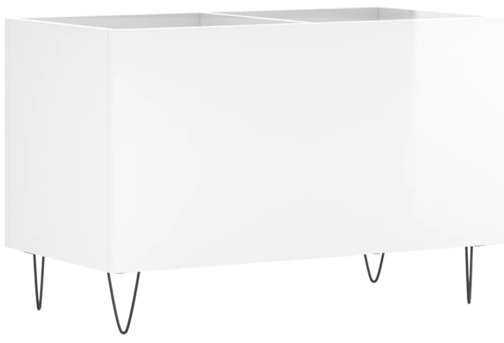 Armário p/ discos 74,5x38x48 cm deriv. madeira branco brilhante