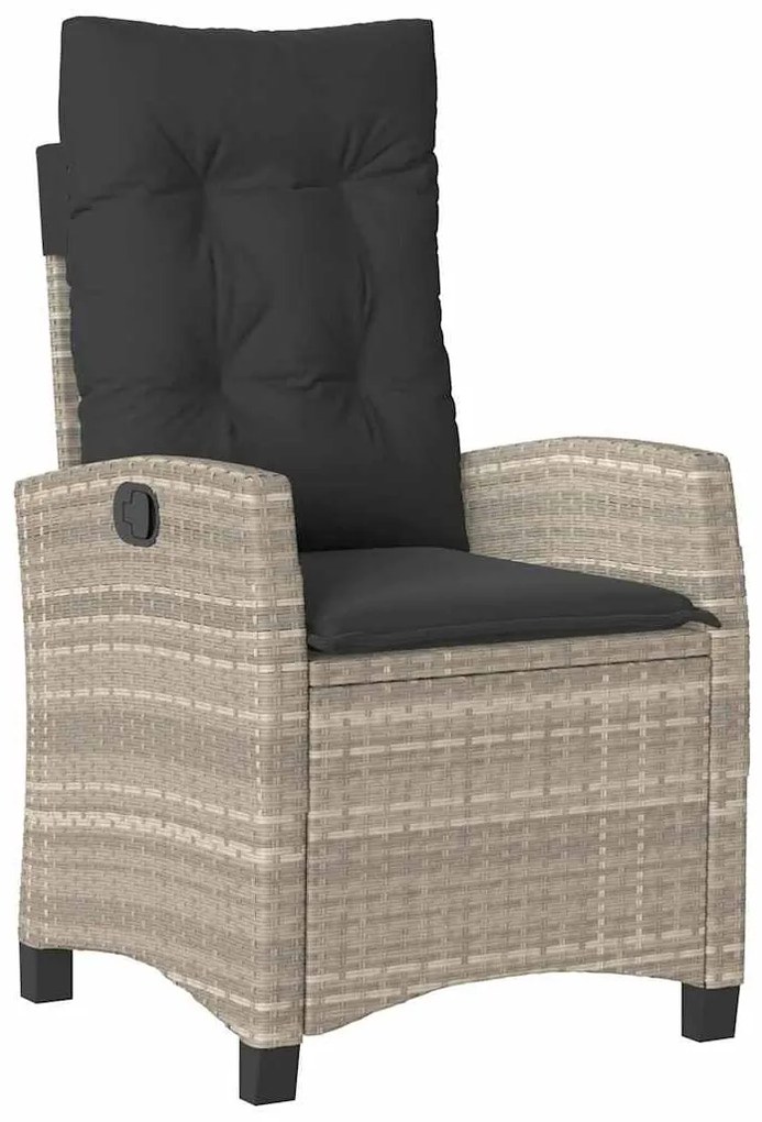 Conjunto de jantar de jardim com 3 peças e almofadas - rattan poliéste