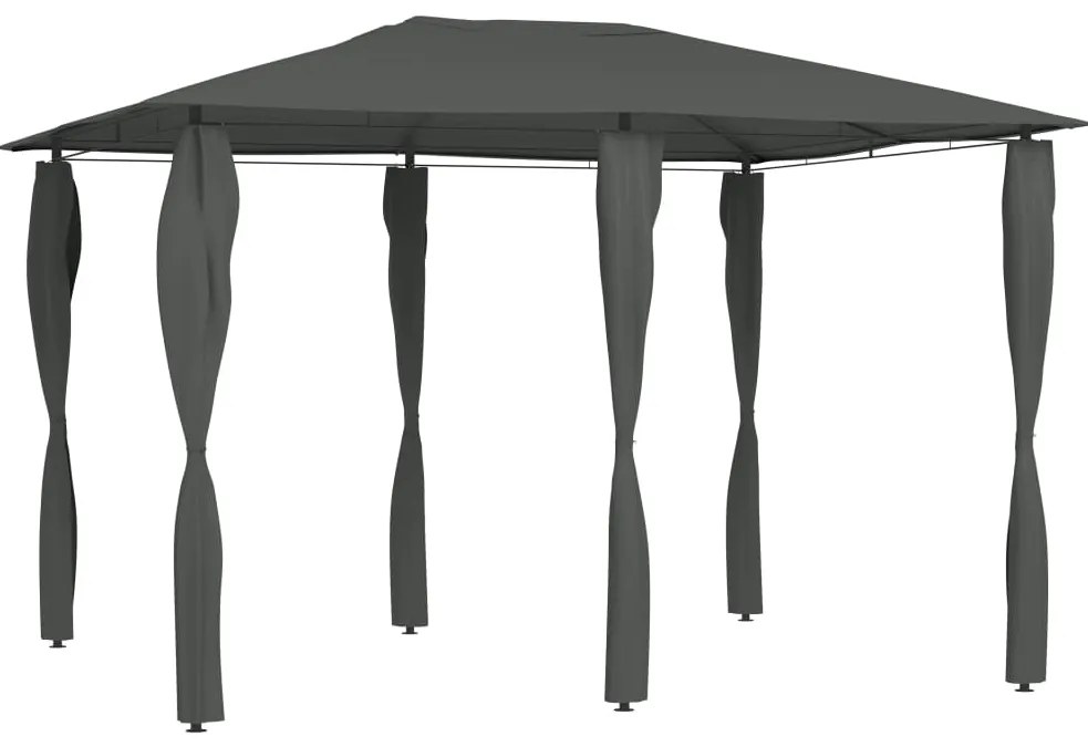 Gazebo 3x4x2,6 m com capas para postes 160 g/m² antracite