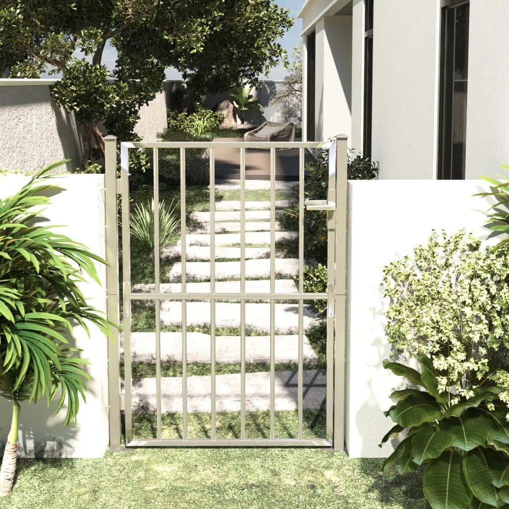 vidaXL Portão de jardim 100x150 cm aço inoxidável