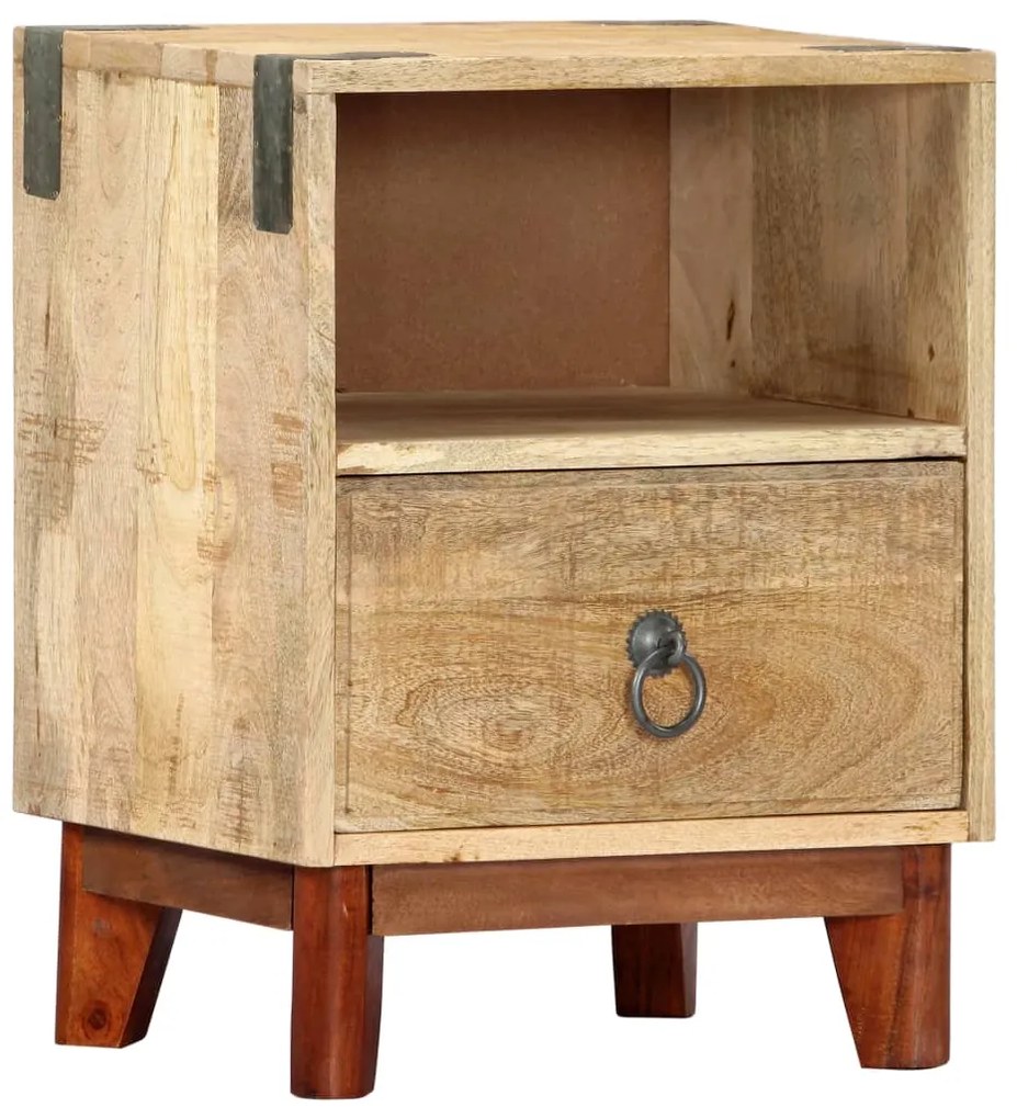 Mesa de cabeceira 40x30x52 cm madeira mangueira áspera maciça