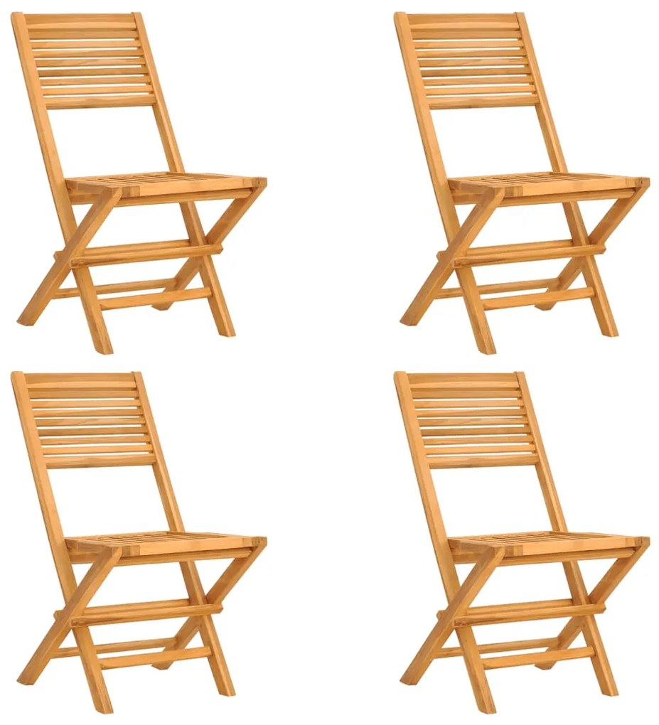 5 pcs conjunto de jantar p/ jardim madeira de teca maciça