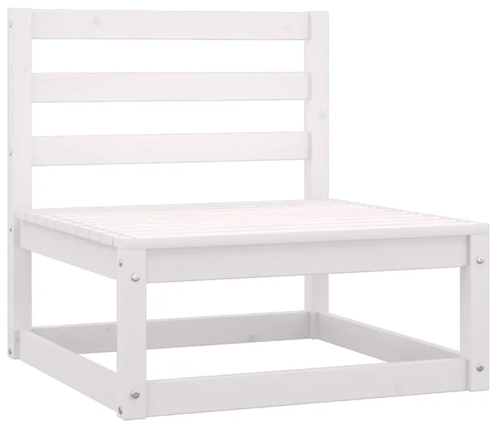 2 pcs conjunto lounge jardim c/ almofadões pinho maciço branco