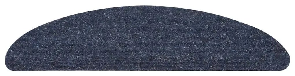 Tapetes escada autoadesivos 10 pcs 56x17x3 cm agulhado azul