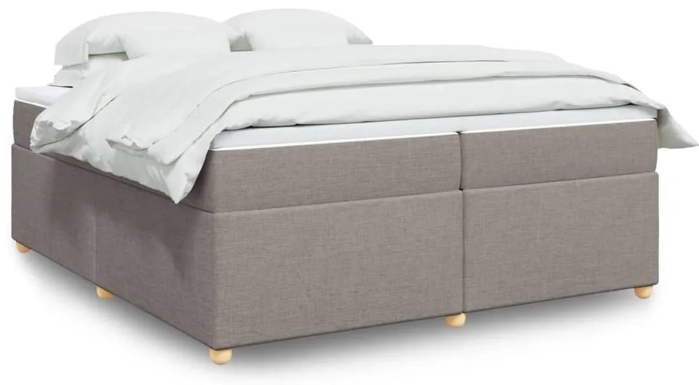 vidaXL Cama com molas/colchão 200x200 cm tecido castanho-acinzentado