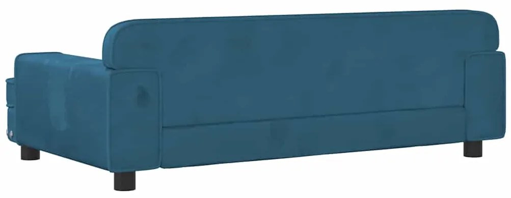 Cama para cães 90x53x30 cm veludo azul