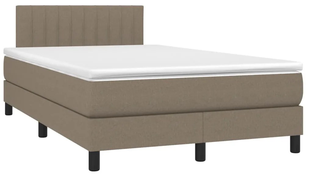 Cama box spring colchão/LED 120x190cm tecido cinza-acastanhado