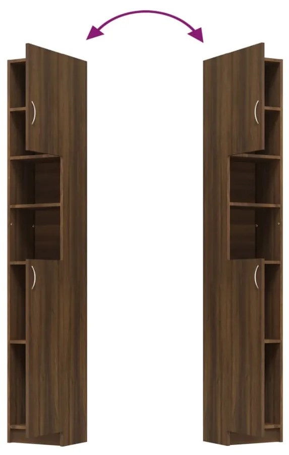 Armário Alto Loony de 190cm - Nogueira - Design Moderno