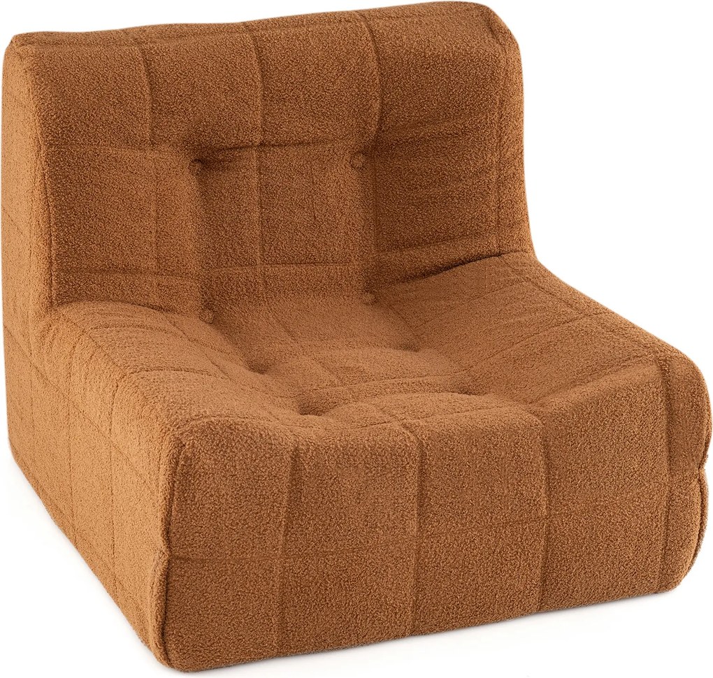 Pufe com enchimento incluído 86 x 86 x 72 cm, esponja integrada, encosto ergonómico, base antiderrapante e capa em tecido macio para sala ou quarto, C