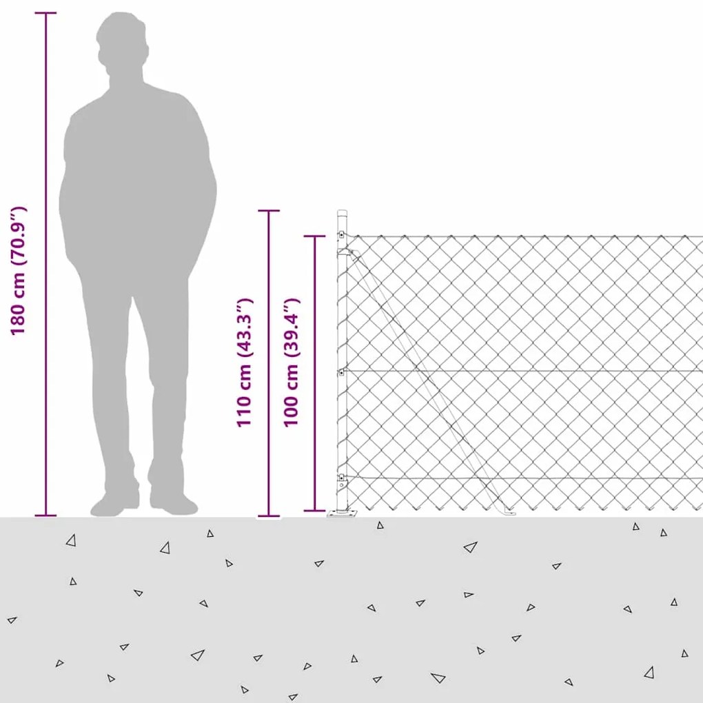 Conjunto de Postes de Cerca Prateado 10 x 1 m Aço Galvanizado