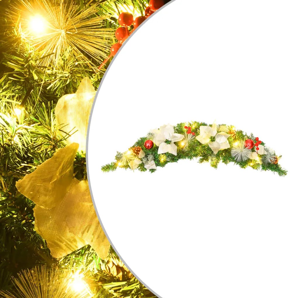 320979 vidaXL Grinalda de Natal com luzes LED 90 cm PVC verde
