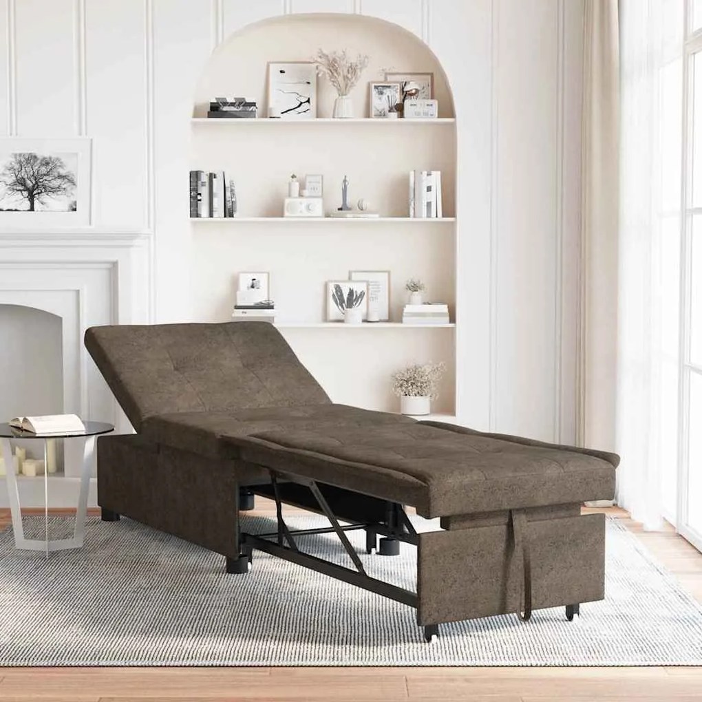 vidaXL Sofá-Cama Verde Exército 194 x 67 x 82 cm Tecido Huahua