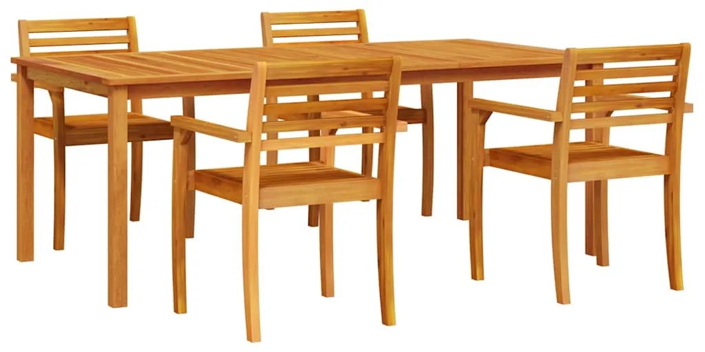 Conjunto de Jantar Jardim 7 pcs Natural 200 x 100 x 74 cm