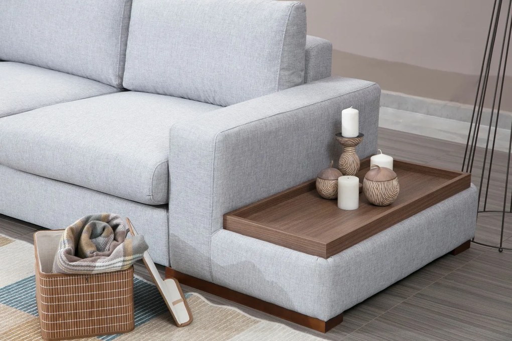 Sofá de Canto Loop – Cinzento Claro – 246 cm x 308 cm