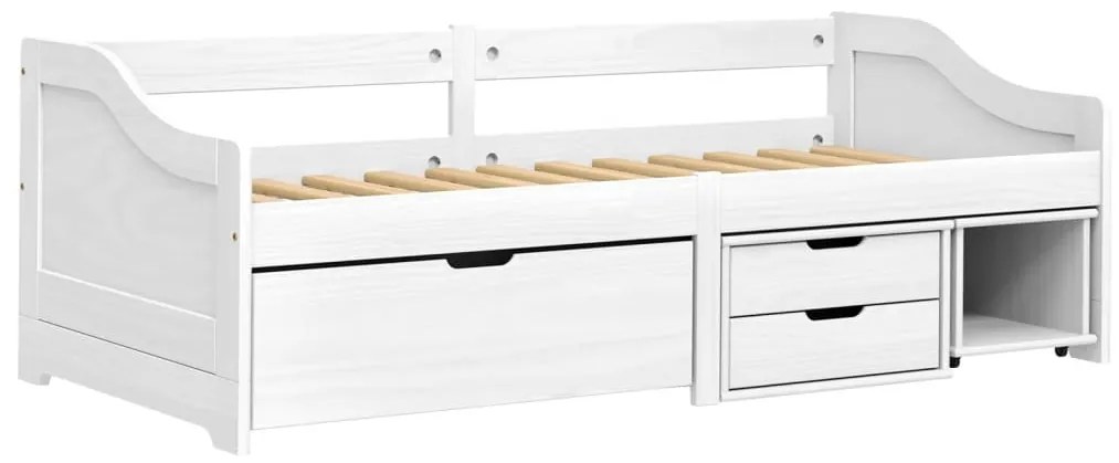 Sofá-cama com 3 gavetas 90x200 cm madeira de pinho maciça IRUN