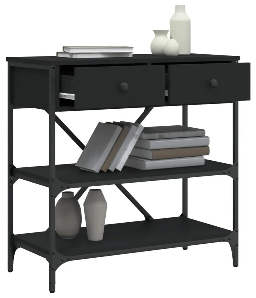 Mesa consola 75x34,5x75 cm derivados de madeira preto
