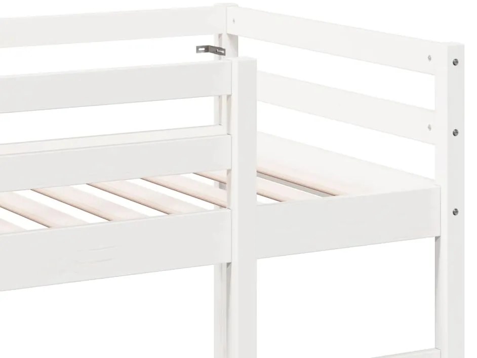 Cama alta sem colchão 80x200 cm pinho maciço branco
