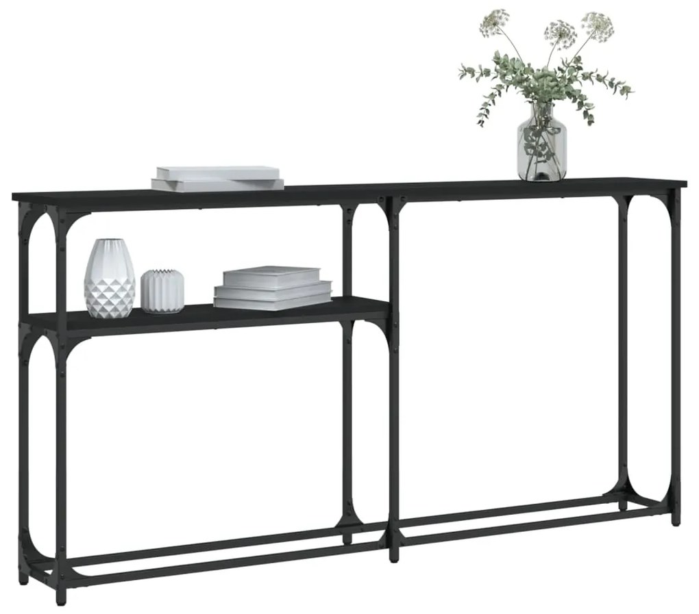 Mesa consola 145x22,5x75 cm derivados de madeira preto