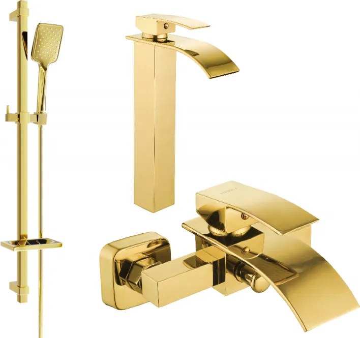 Mexen Aries DQ62 conjunto para banheira, dourado - 744813DQ62-50