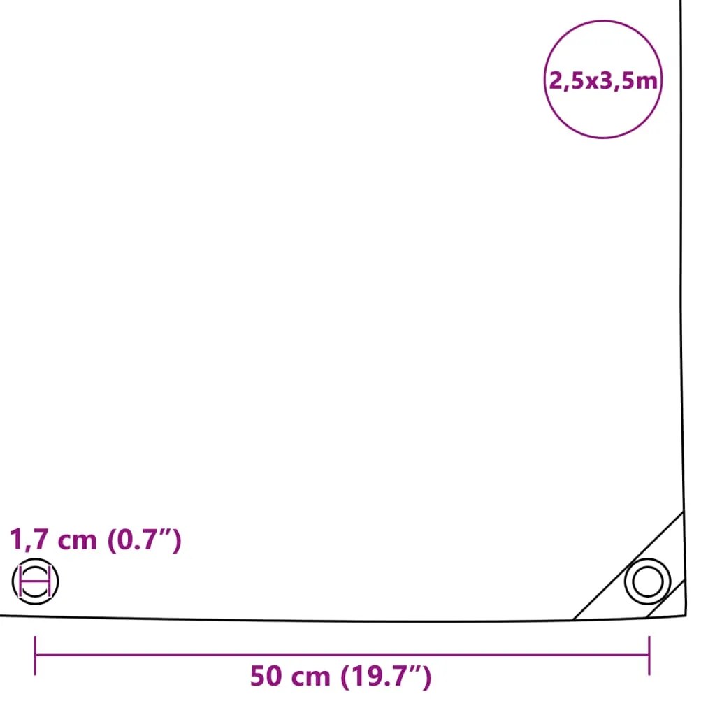 Lona 650 g/m² 2,5x3,5 m cinzento