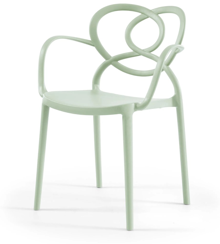 CONJUNTO COM 4 CADEIRAS LOVELY C/BRAÇOS - VERDE PASTEL